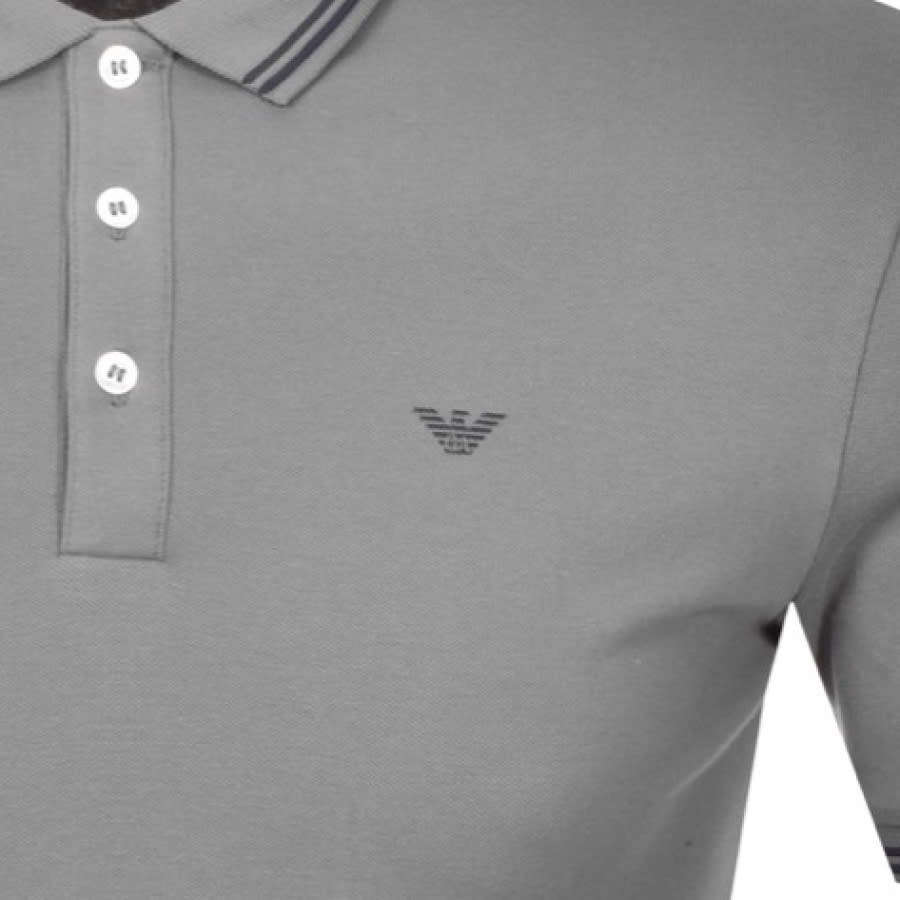 Alternative Image for ProductEmporio Armani Short Sleeved Polo T Shirt Grey3